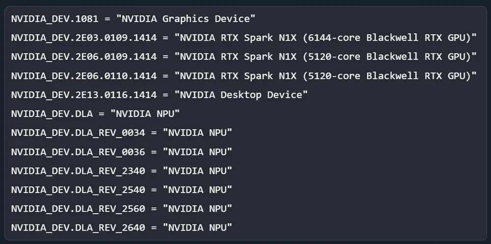 Driver preliminar revela duas variantes de GPU do RTX Spark