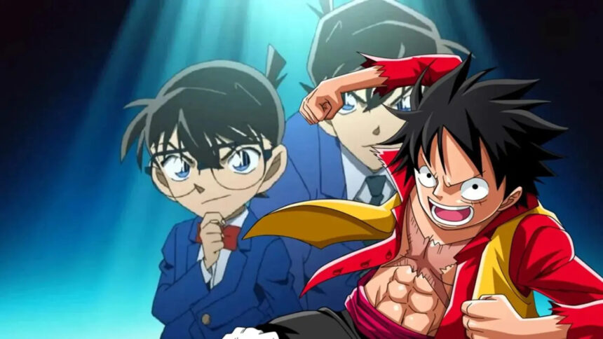 Luffy invade Jurassic Park e Conan viaja a De Volta para o Futuro