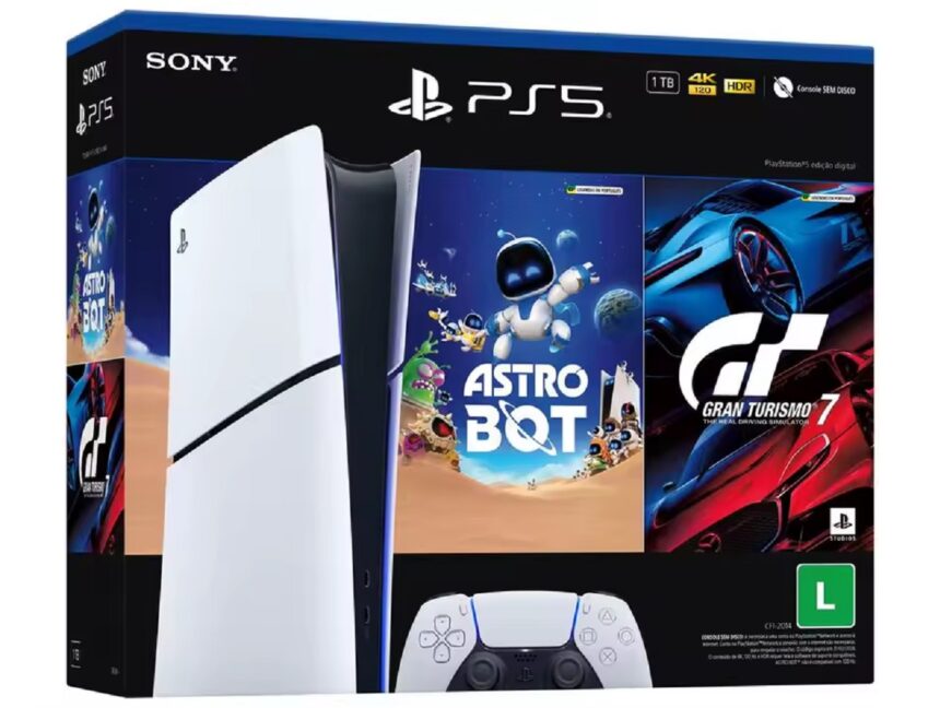 Amazon reduz preço do PS5 com Astro Bot e Gran Turismo 7