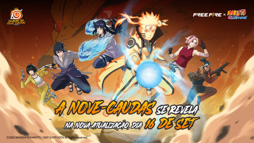 Free Fire traz Hinata e Nove-Caudas jogável com novas recompensas